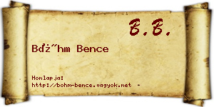 Bőhm Bence névjegykártya