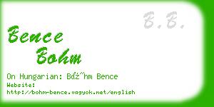bence bohm business card
