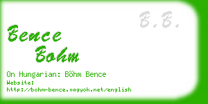 bence bohm business card
